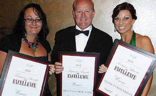 Keri Simpson, Col Anderson and Tanya Young proudly show off some of the swag of awards. Keri Simpson, Col Anderson and Tanya Young proudly show off some of the swag of awards.